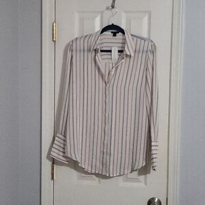 ANN Taylor Factory Long Sleeved Striped Blouse, NWT